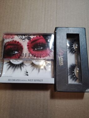 Kiss 3D Drama Lash Drip False Eyelashes - Black